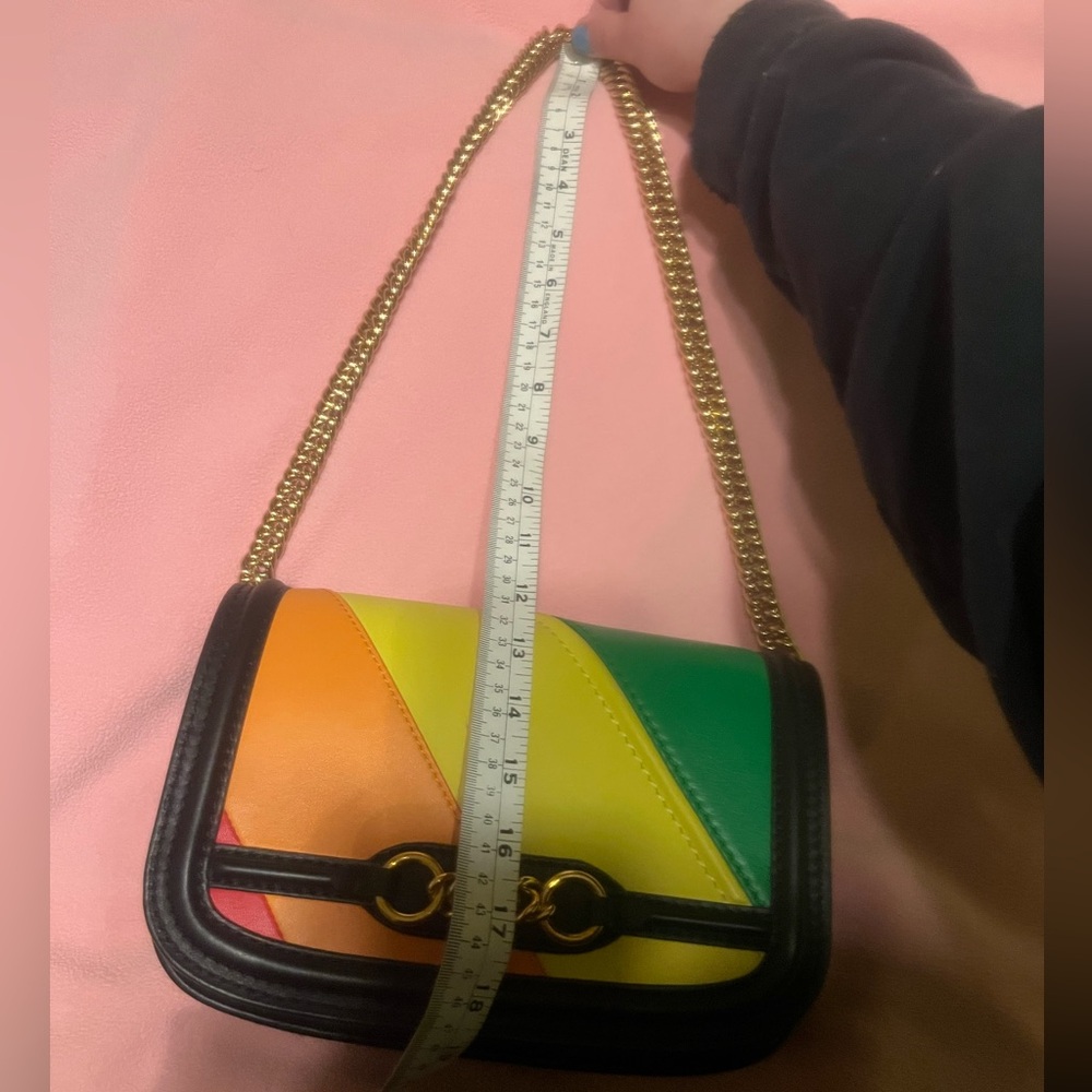 Burberry Runway Rainbow Stripe Crosslink Chain Bag Made in Italy w/Card Dust Bag - Picture 12 of 16